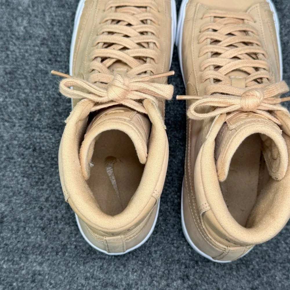Nike‎ Blazer Mid Premium Sneakers Women's 10 Vachetta Tan Leather Retro Athletic